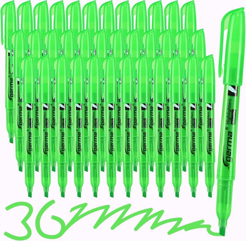Cgerma Highlighters 36 Pack, Chisel Tip Green Highlighter Bright Colors,Quickly Drying, Perfect for Students Kids Adults Classroom, School, Office - Image 1